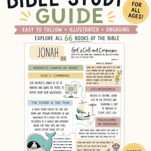 Bibelstudienführer druckbare Vorlage, Goodnotes Bibel Journal, illustrierte Bibelverszuordnung, Schriftstudienbuch, Bibelzusammenfassung