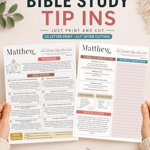 Bible Tip Ins Printable Bible Study in a Year