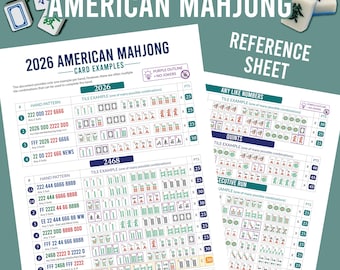 2026 Mahjong Karten Beispiele Hilfebogen für Anfänger