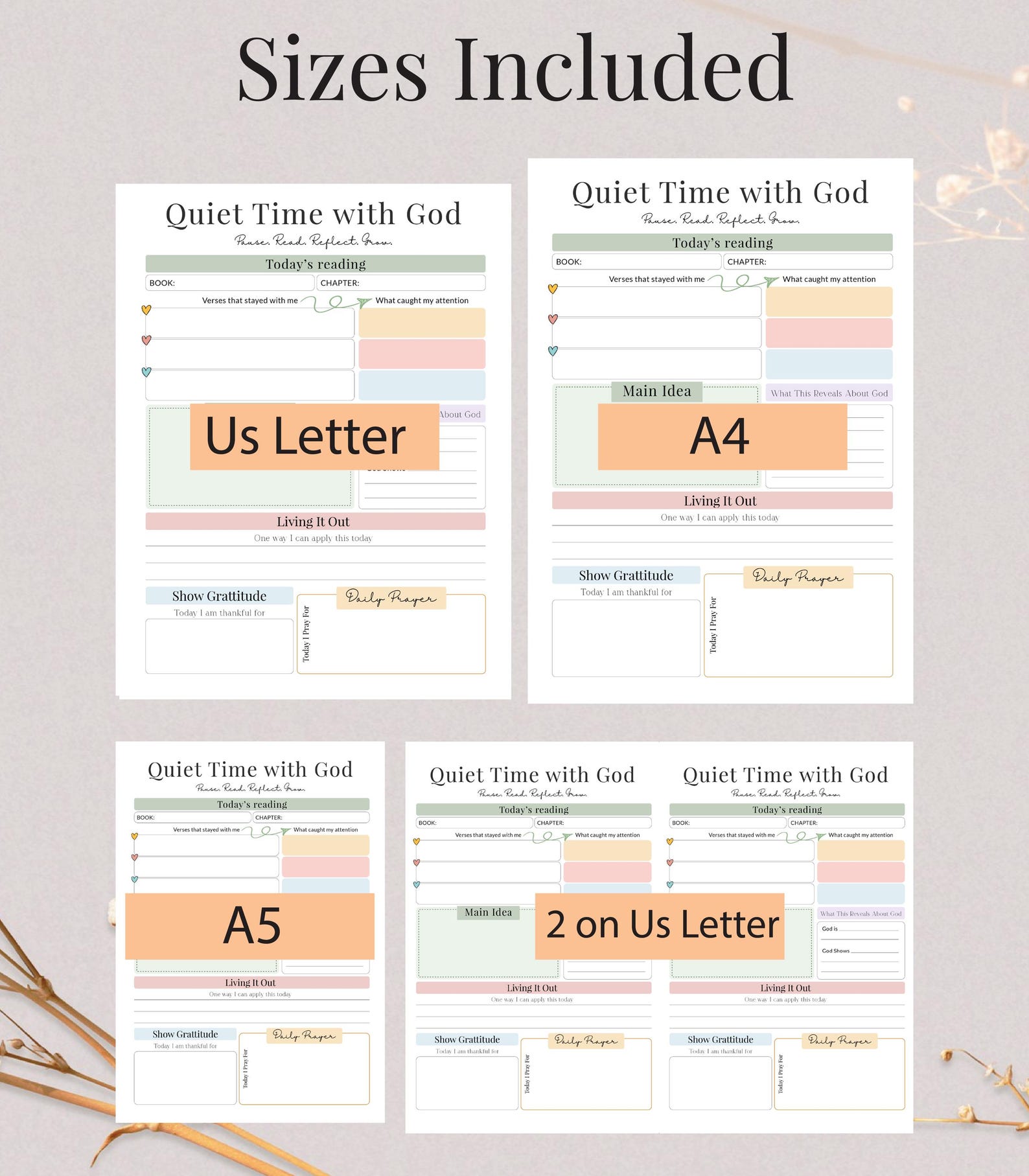 Bible Study Printable, Quiet Time With God Worksheet, Christian ...