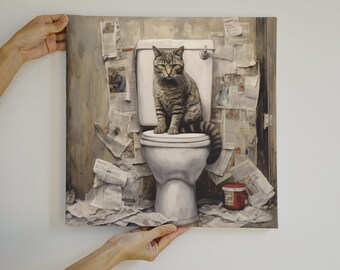 bathroom art, cat print, cat art print, bathroom wall art, bathroom kids art, bathroom decor, bathroom wall decor