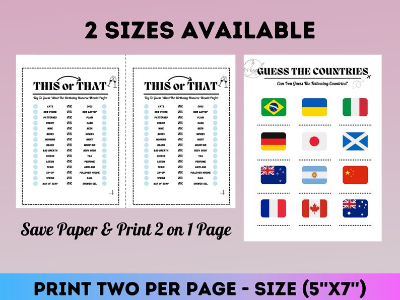 65th Birthday Party Games, Born in 1958 Birthday Games, Printable 16 ...