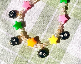 Spirited Away Soot Sprite Charm Bracelet - Studio Ghibli, Adorable Soot Spirit Character Accessory