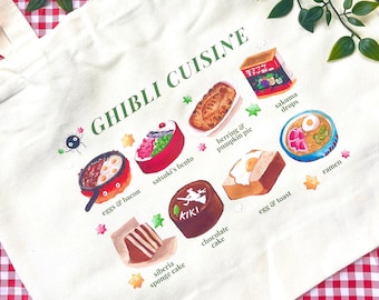 Anime Movie Food Tote Bag: Wholesome Canvas Shoulder Bag with Zipper