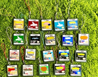 Game Card Phone Charm Keychains, Video Game Cartridge Replica