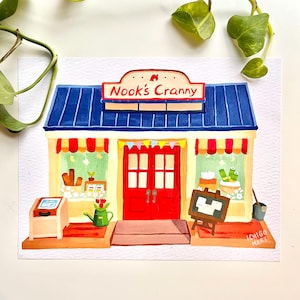 11 x 8.5in Nook’s Cranny-Inspired Illustration Art Print | Inspired by Peaceful and Cute Island Life Sim Games