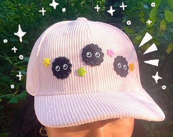Dust Sprites and Star “Candies” Baseball Cap - Pink Corduroy Adjustable Dad Hat