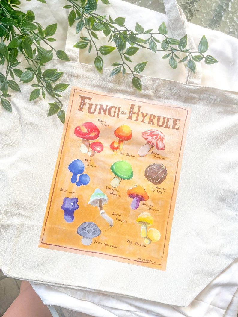 Hyrule Canvas Tote Bags With Zipper Legend of Zelda Breath Etsy