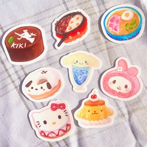 Stickers café classiques du film d'animation nostalgique avec personnages kawaii