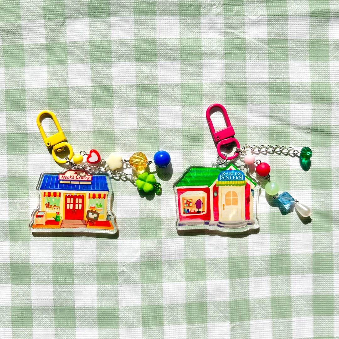 Nook Key Chain Island Shop Acrylic Keychain: Nook’s Cranny or Able Sisters Charm ...