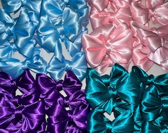 Lazos de satén para dulces: Cintas hechas a mano para dulces/recuerdos de fiesta (1 docena)