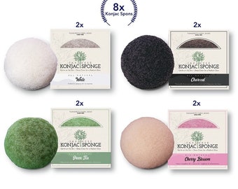 Sense14 Konjac Spons | 8x Schoonheid Sponzen | Konjac Spons gezicht | Handemade | Veilig tegen Acne, Puistjes en Eczeem | Huidverzorging