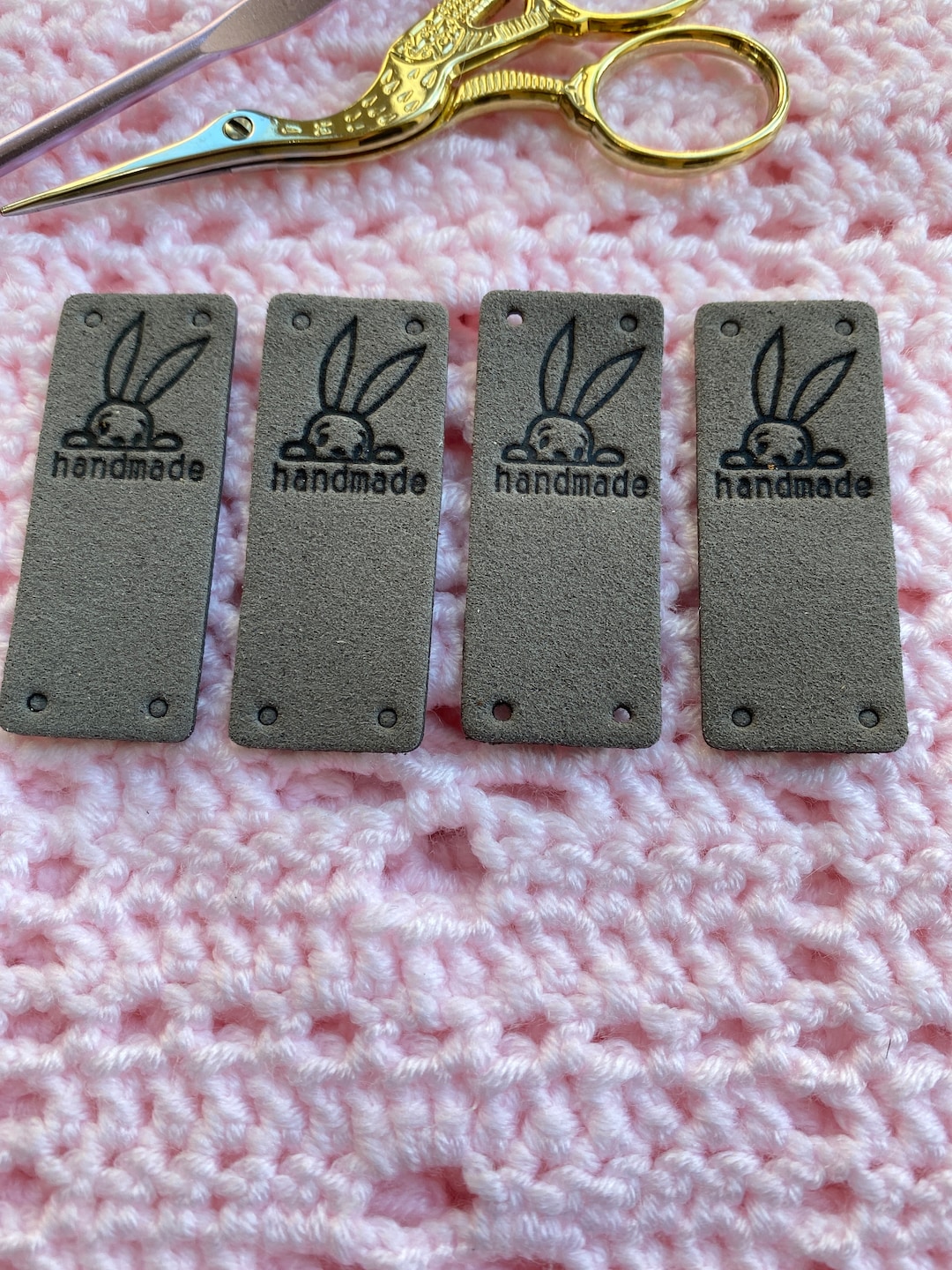 4 Cute Cartoon Rabbit Tags/labels for Crochet Sewing or - Etsy