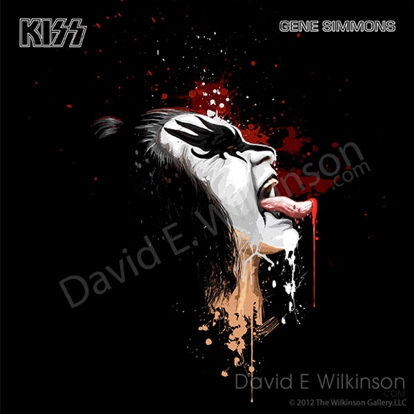 KISS Gene Simmons "The Demon" [Modern] Art Giclee' by David E. Wilkinson