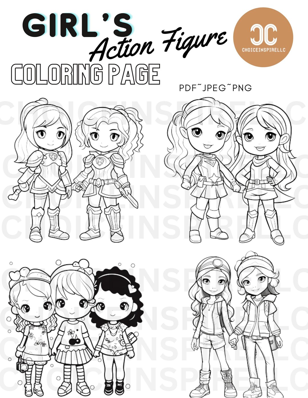 Girls Action Figures Coloring Page - Il 1080xN.4950539388 7c9j 