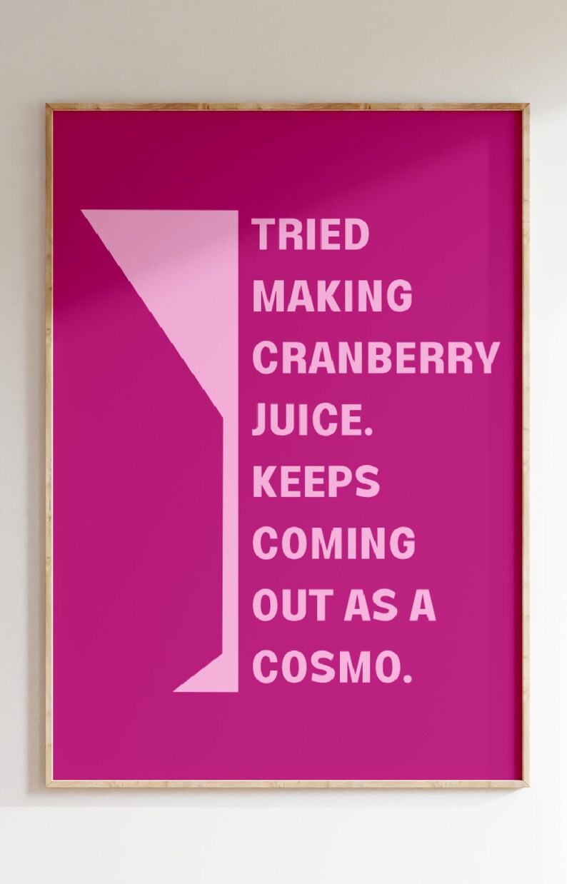 Cosmopolitan Drink Print Cosmopolitan Poster Cocktail Poster Cocktail