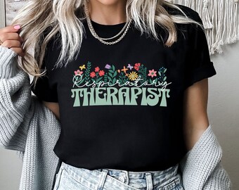 Respiratory Therapist Shirt,Retro Floral Respiratory Therapist Tshirt, RT T-Shirt,Gift for Therapist,Flower Shirt for RT,Pediatric RT Gift