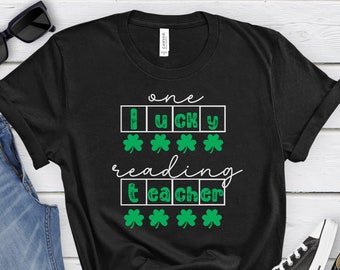 St Patrick's Day Reading Teacher Shirt,Reading Specialist Shamrock Tshirt,St Patricks Interventionist Science of Reading Gift,Phonics Tee