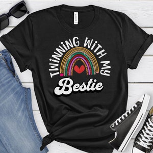Teacher Bestie Shirt: Twin Teacher Matching T-Shirt