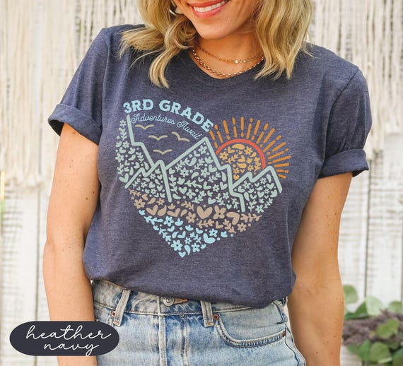 3rd Grade Teacher Adventure Shirt, Third Grade Back to School Teachers Team T-Shirt, Crew Shirts, Adventures Await Tshirt, Appreciation Gift