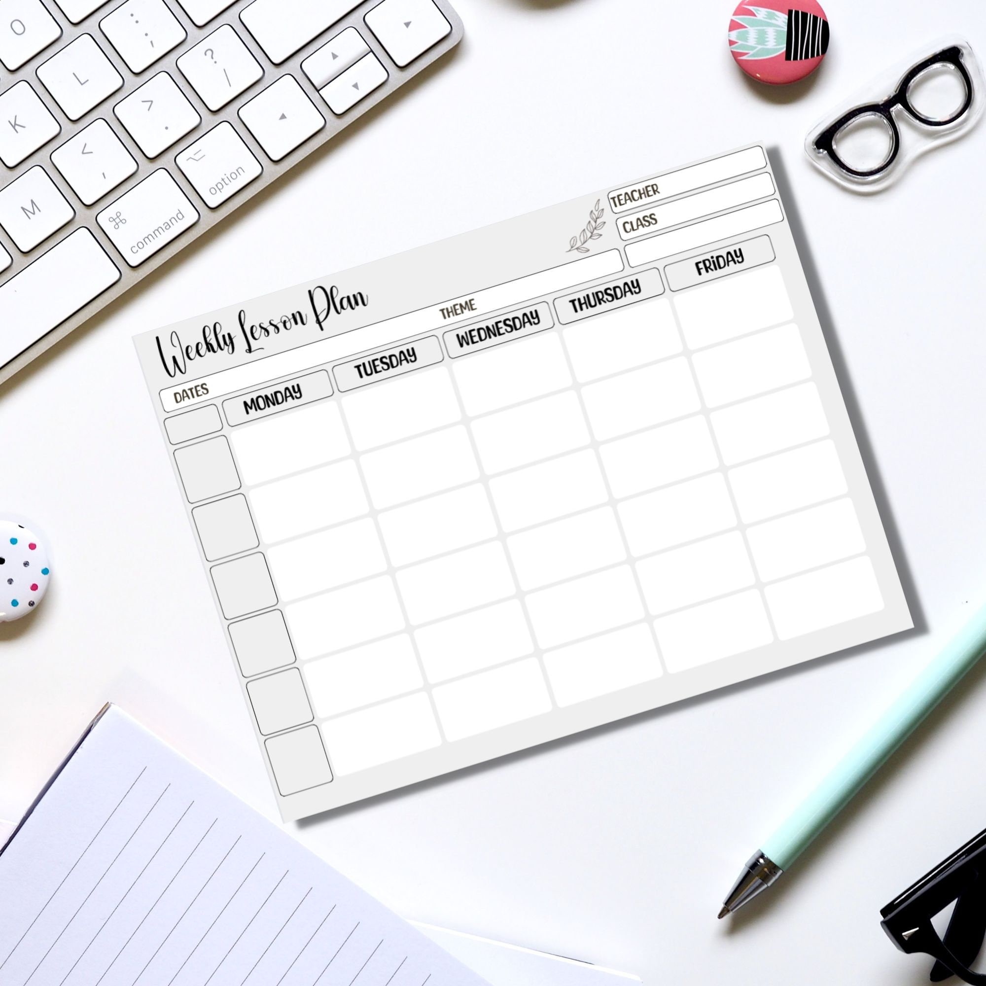 Simple Weekly Lesson Plan Template-preschool/prek/ Kindergarten/daycare ...