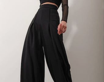パンツ BOHEMSEO : 25SS / LEG SLIT BOOTS CUT PANTS (BLACK) High Waist Boot-cut Stretch Pants, Left Side Zipper Pants