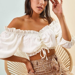Crop Tops, Fashion, Style, Cute, Crop, Top, Women&#39;s, Casual, Outfit, Off the Shoulder