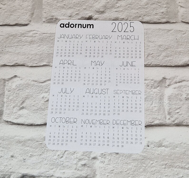 2025 Calendar Month Grid Stickers str Monthly Bullet Journal Planner