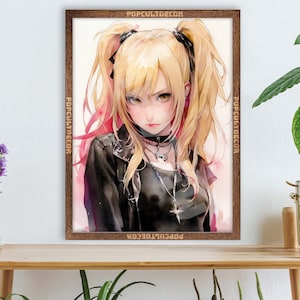 Beliebtes Anime Detektiv Tagebuch Shinigami - Aquarell Wand dekor Kunstdruck Geschenk Stoff, Tapisserie, Kinderzimmer, Schlafzimmer, waifu otaku