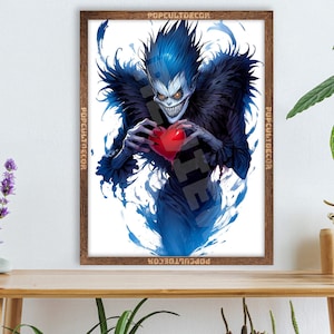 Beliebtes Anime Detektiv Tagebuch Shinigami - Aquarell Wand dekor Kunstdruck Geschenk Stoff, Tapisserie, Kinderzimmer, Schlafzimmer, waifu otaku