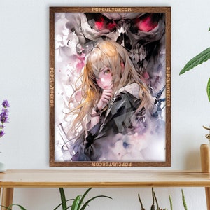 Beliebtes Anime Detektiv Tagebuch Shinigami - Aquarell Wand dekor Kunstdruck Geschenk Stoff, Tapisserie, Kinderzimmer, Schlafzimmer, waifu otaku