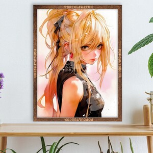 Beliebtes Anime Detektiv Tagebuch Shinigami - Aquarell Wand dekor Kunstdruck Geschenk Stoff, Tapisserie, Kinderzimmer, Schlafzimmer, waifu otaku