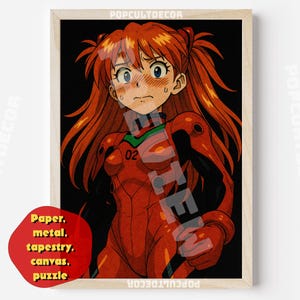Anime Poster Mecha Pilot - Vintage Bold Lines Wandteppich, Otaku Geschenk, Stoff, Niedlich, Verlegen