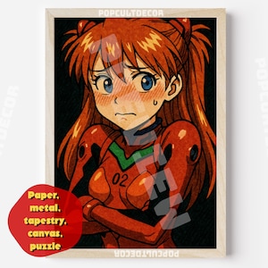 Anime Poster Mecha Pilot - Vintage Bold Lines Wandteppich, Otaku Geschenk, Stoff, Niedlich, Verlegen