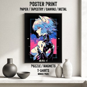 Popular Mecha Anime Pilot Girl Poster - Vintage, Watercolor, Robot, Waifu Otaku Gift Fabric, tapestry Canvas, pop art print, retro, metal