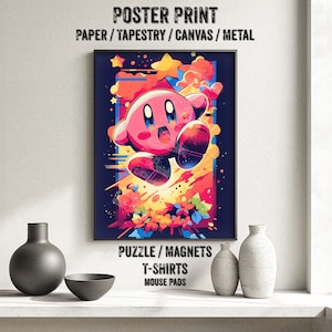 Popular Game Pink Character Poster - retro, nursery room, kids room wall decor Art Gift Fabric Paper Print / tapestry / canvas unique puzzle