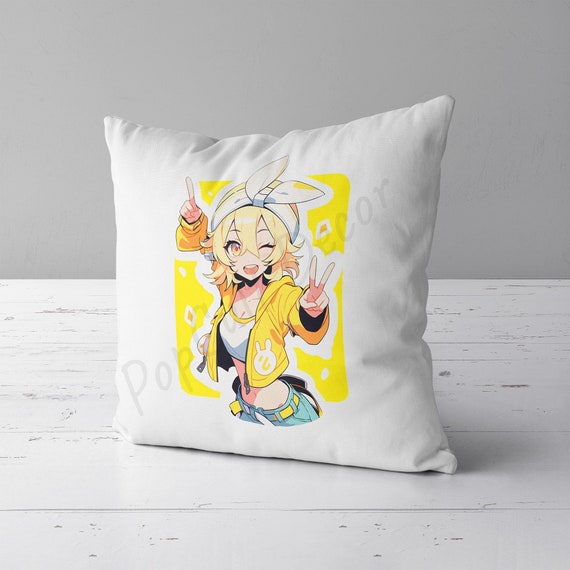 Popular Japanese Virtual Idol Pillow Anime Girl Watercolor Waifu Otaku Gift Pop Art Print Vocal Etsy