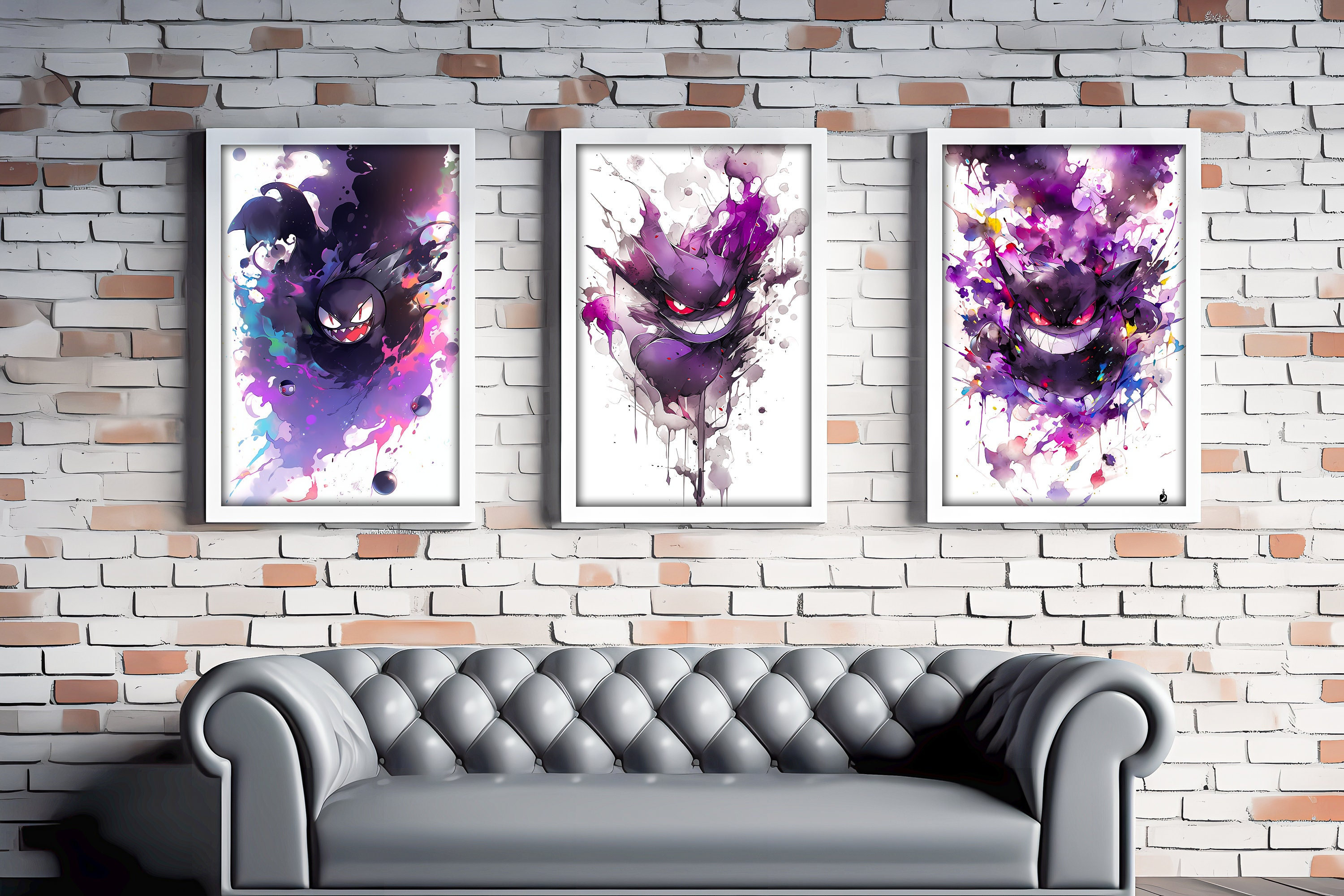 Mega Gengar Pokemon Watercolour A4 Print