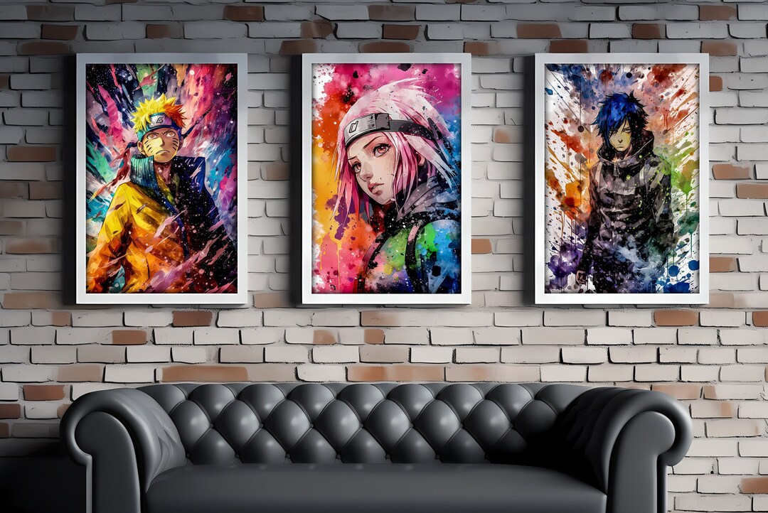 Popular Anime Ninja Character Watercolor Poster for Your Living Room ...