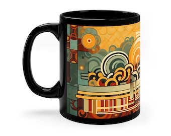 Wright D 11oz Black Mug