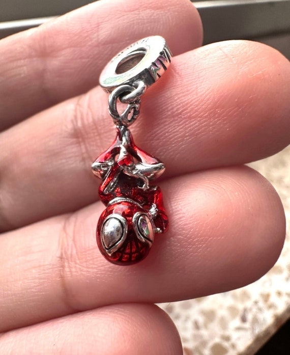 Pandora Marvel Hanging Spider man Dangle Charm Etsy