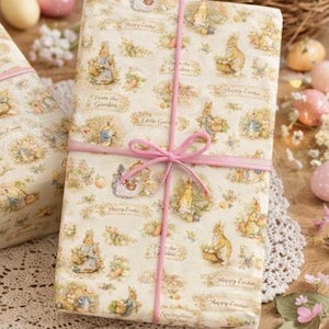 Classic Peter Rabbit Wrapping Paper Vintage Beatrix Potter Easter Gift Wrap Spring Garden Bunny Vegetable Illustration image 1