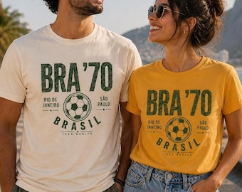 Brazil Vintage Soccer T-Shirt, Joga Bonito Tee, Brazil Soccer Shirt, Football Fan Gift for Men Women, Retro Brazil Tee