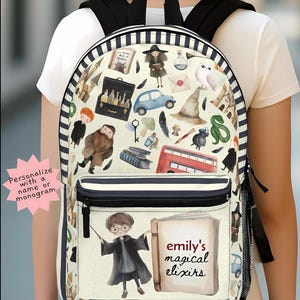 Sac d'école magique personnalisé pour enfant | Prénom personnalisé 17 pouces confortable, durable et parfait pour la rentrée des filles ou des garçons