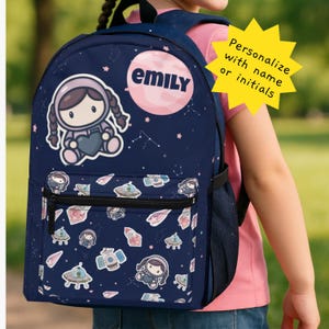 Sac à dos personnalisé astronaute Kawaii 17 pouces pour enfants Sac à dos personnalisé grande capacité confortable | Cadeau de rentrée