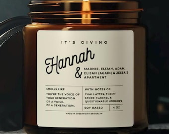 Hannah Horvath Marnie Jessa Shosh Apartment Candle: Girls TV Show Inspired Soy Candle