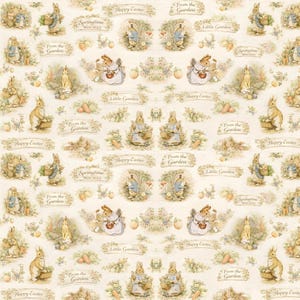 Classic Peter Rabbit Wrapping Paper Vintage Beatrix Potter Easter Gift Wrap Spring Garden Bunny Vegetable Illustration image 2