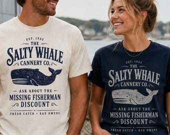 Widow’s Bay The Salty Whale Shirt, Missing Fisherman Discount Tee, Coastal Harbor Graphic Unisex Tee, Widow’s Bay Inspired Shirt for TV fans