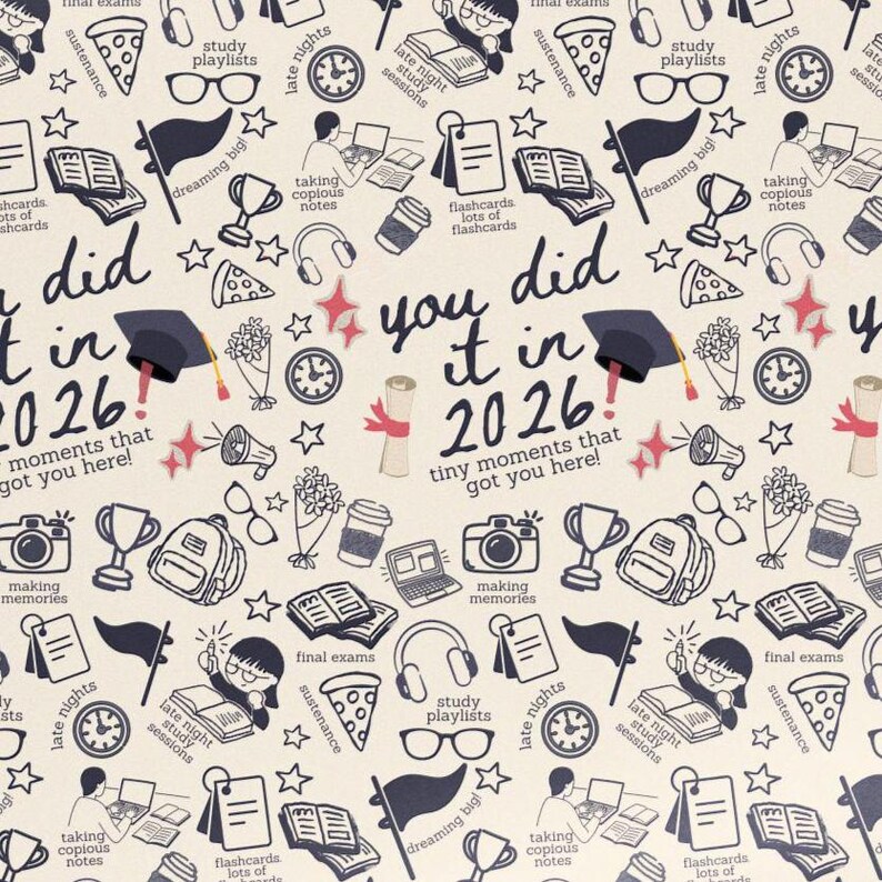 Graduation Wrapping Paper, You Did It Gift Wrap, Grad Party Paper ...