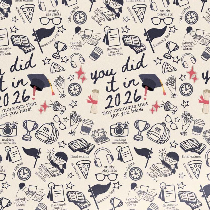 Graduation Wrapping Paper, You Did It Gift Wrap, Grad Party Paper ...